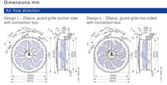 DIMENSION OF ZN080-ZIL.GG.V7P3 ZIEHL-ABEGG EC Axial Fan