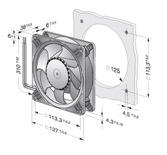 DV5214/2N ebm FAN AXIAL 127X38MM 24VDC WIRE