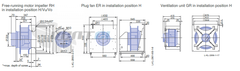Drawing/dimension1 GR50C-ZIK.GL.CR ZIEHL-ABEGG centrifugal fan