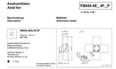 Drawing/dimension FB045-4EA.4F.2P ZIEHL-ABEGG Axial Fan