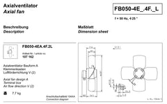 Drawing/dimension FB050-4EA.4F.2L ZIEHL-ABEGG Axial Fan