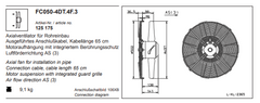 Drawing/dimension FC050-4DT.4F.3 ZIEHL-ABEGG Axial Fan