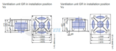 Drawing/dimension GR50C-ZIK.GL.CR ZIEHL-ABEGG centrifugal fan