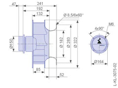 Drawing/dimension RH28C-6ID.BD.CR ZIEHL-ABEGG centrifugal fan