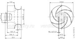 Drawing/dimension RH35G-6EK.2C.1R ZIEHL-ABEGG centrifugal fan