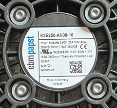 EBMPAPST K2E250-AH38-16 Axial Fan nameplate