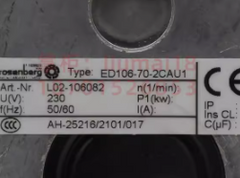 Rosenberg ED106-70-2CAU1 230V 1.08kW Cooling Fan