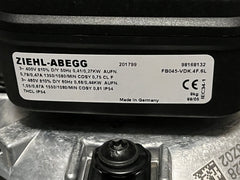 FB045-VDK.4F.6L ZIEHL-ABEGG Axial Fan nameplate & lable