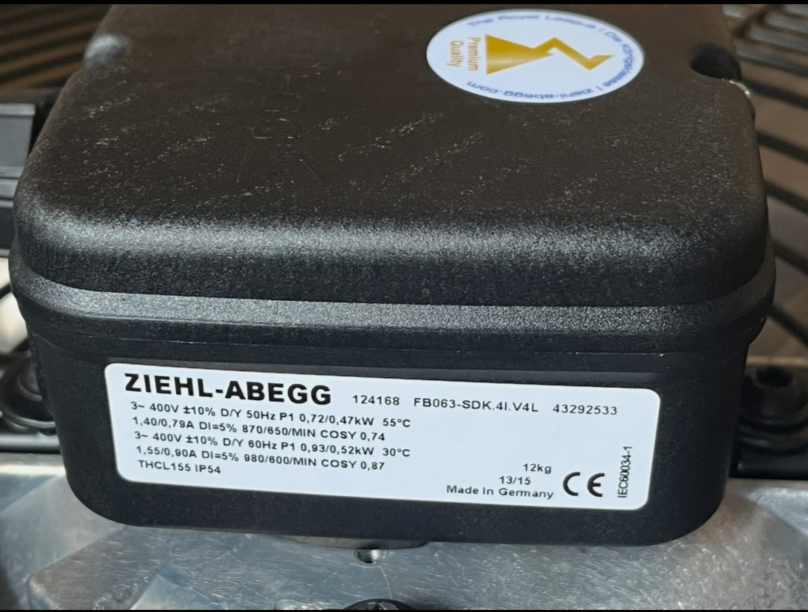FB063-SDK.4I.V4L ZIEHL-ABEGG Axial Fan NAMEPLATE