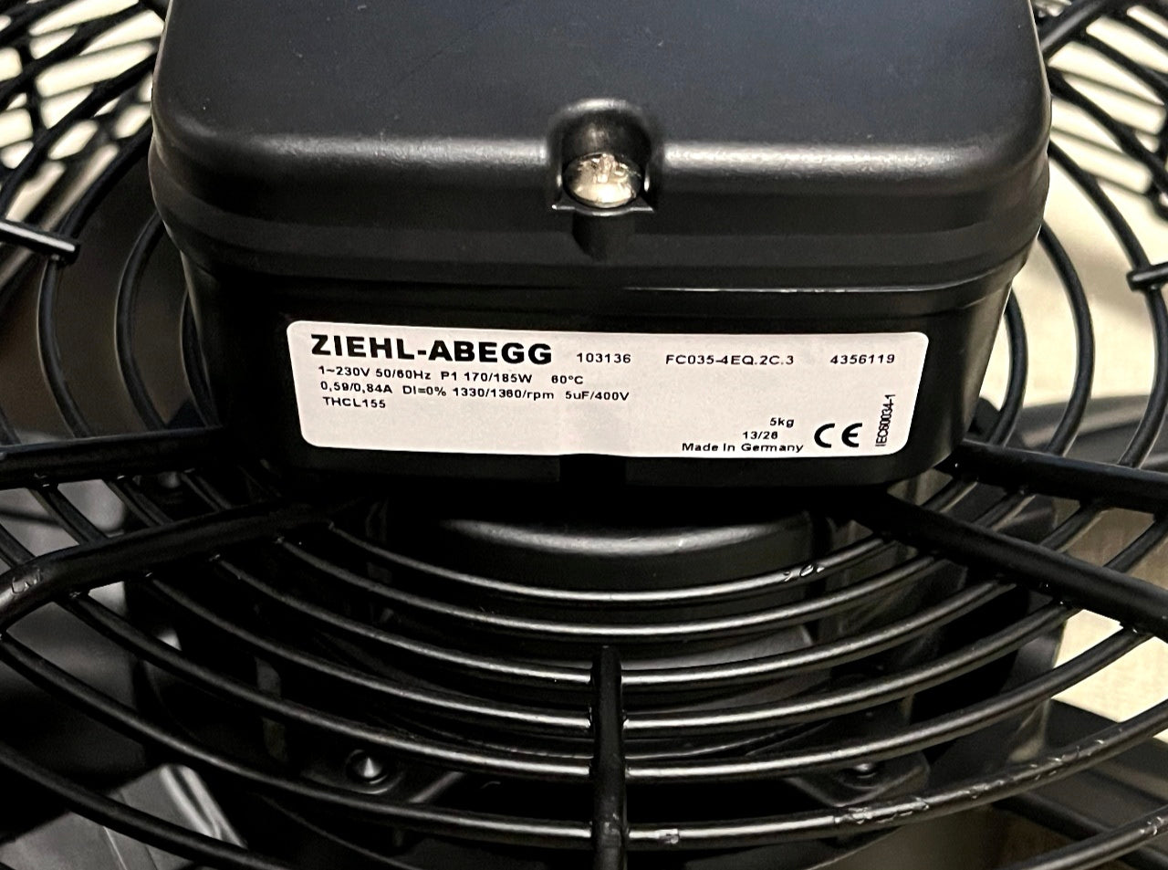 FC035-4EQ.2C.3 ZIEHL-ABEGG Axial Fan nameplate