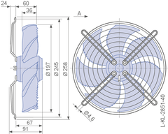 FN025-2ED.WA.A7 ZIEHL-ABEGG Axial Fan dimension