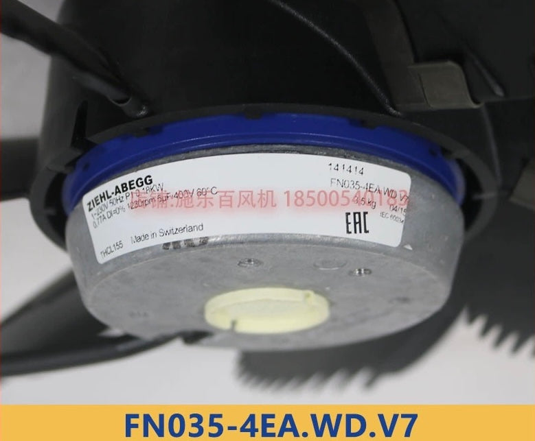 FN035-4EA.WD.V7 ZIEHL-ABEGG Axial Fan center nameplate
