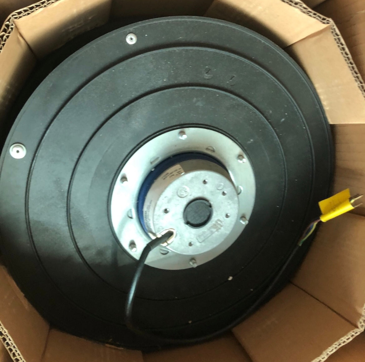 top view of nameplate of RH31V-4EP.WD.1R ZIEHL-ABEGG centrifugal fan back view