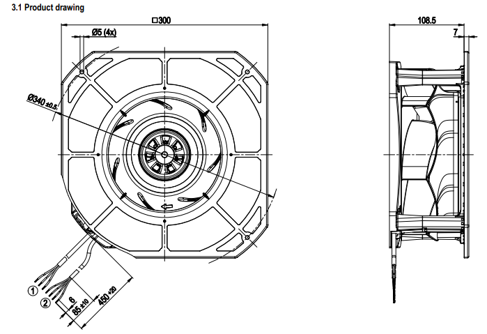 Ebm-papst K3G250-RE07-18  FAN Ebm-papst K3G250-RE07-18  FAN