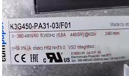 K3G450-PA31-03/F01 nameplate