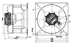 K3G500-PB33-01/F01 ebm-papst Centrifugal fan drawing