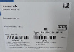 Lable of RH28M-2EK.3F.1R ZIEHL-ABEGG centrifugal fan