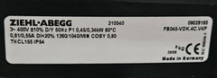 Nameplate of FB045-VDK.4C.V4P ZIEHL-ABEGG Axial Fan