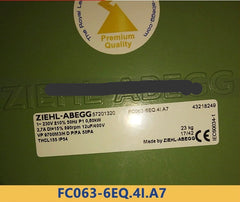 Nameplate of FC063-6EQ.4I.A7 ZIEHL-ABEGG Axial Fan