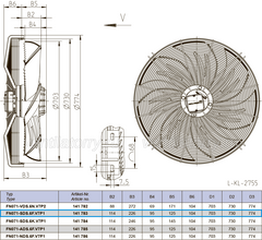 Packaging FN071-SDS.6F.V7P1 ZIEHL-ABEGG Axial Fan