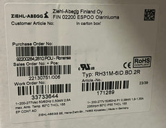 Packaging RH31M-6ID.BD.2R ZIEHL-ABEGG centrifugal fan