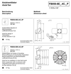 Parameters FB050-8EK.4C.6P ZIEHL-ABEGG Axial Fan