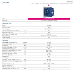 Parameters GR40C-ZID.DG.CR ZIEHL-ABEGG centrifugal fan