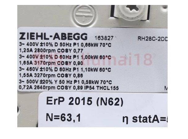 RH28C-2DD.3I.CR ZIEHL-ABEGG centrifugal fan DATA