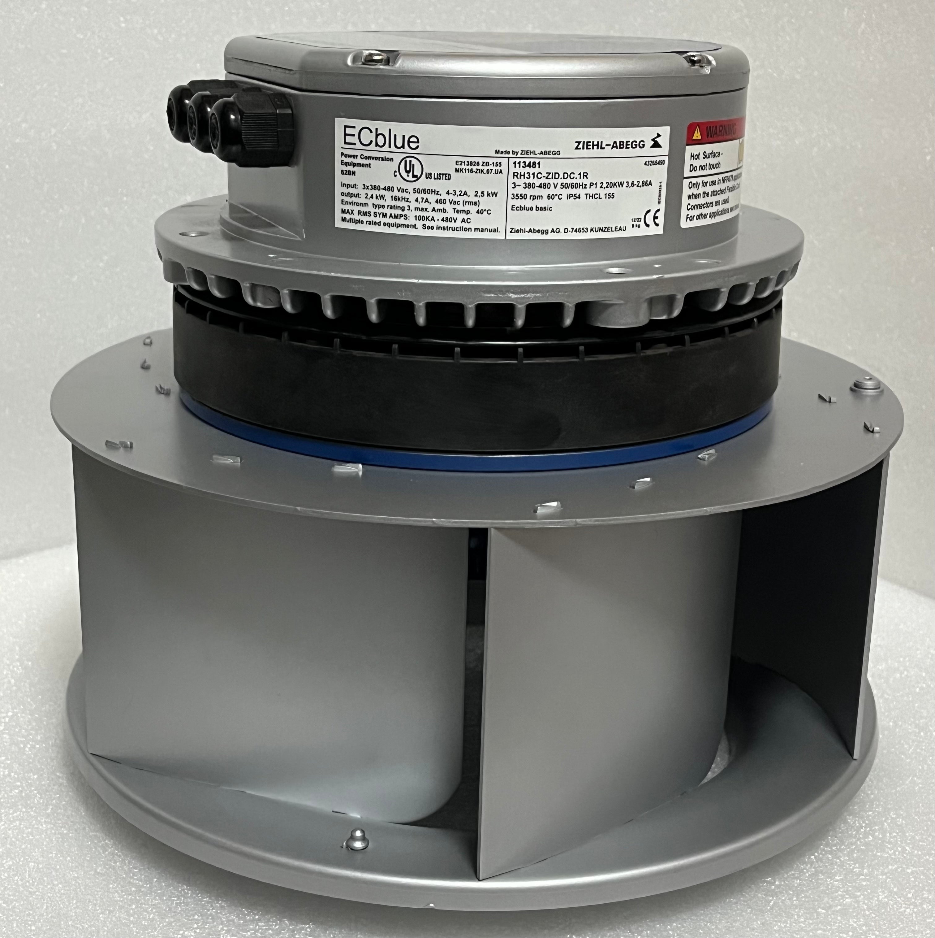Brand new RH31C-ZID.DC.1R 380V-480V 2200W Ball Bearing 3550RPM ZIEHL-ABEGG centrifugal fan Brand new RH31C-ZID.DC.1R 380V-480V 2200W Ball Bearing 3550RPM ZIEHL-ABEGG centrifugal fan