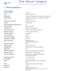 RH31C-ZIK.DC.1R 380/480v 2.5kW 50/60HZ ZIEHL-ABEGG centrifugal fan