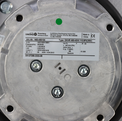 Rosenberg DKHR450-4SW.138.6FA centrifugal fan nameplate