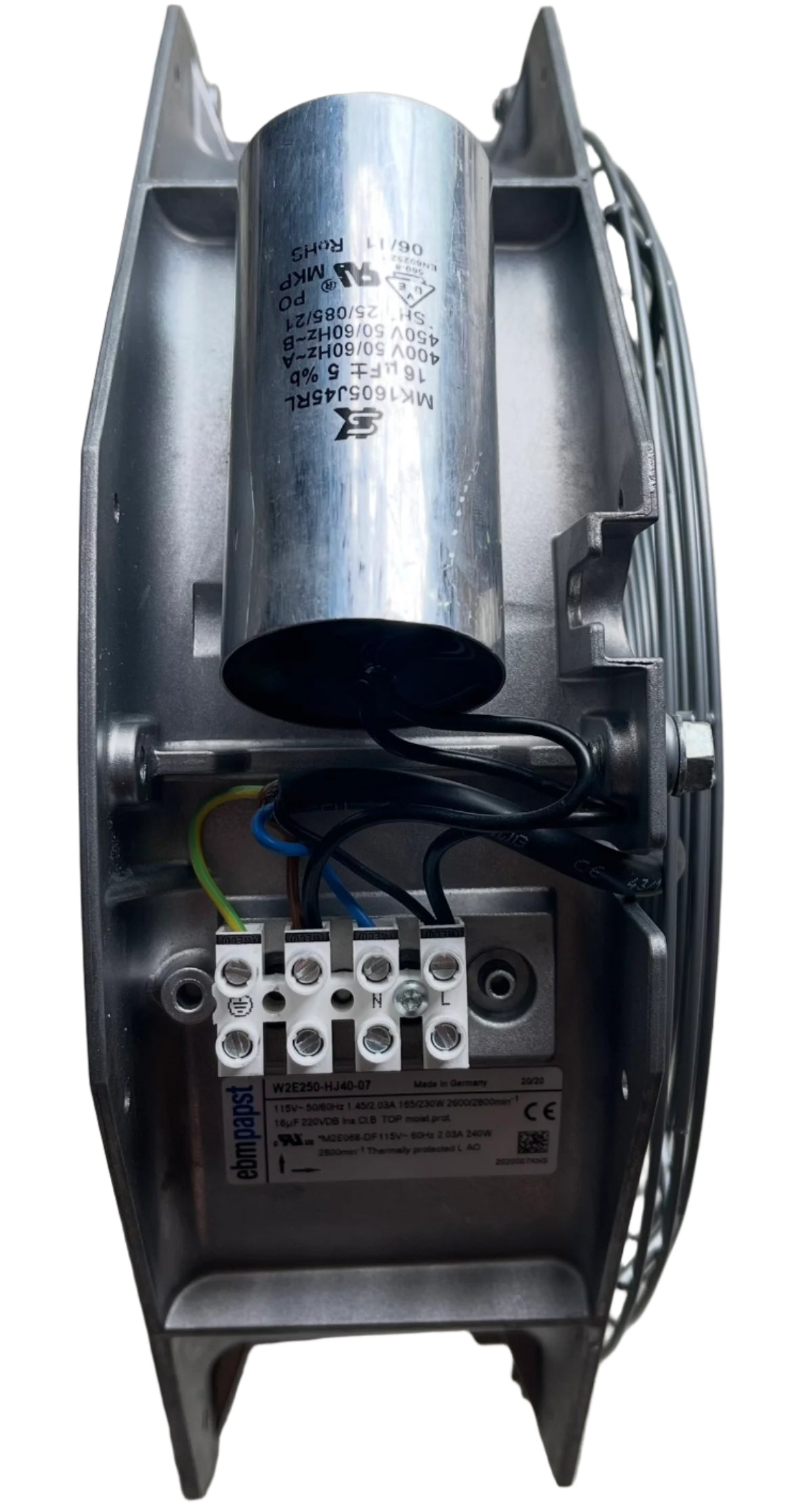 W2E250-HJ40-07 Ebm-Papst axial fan side view