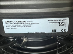 ZIEHL-ABEGG FN040-4EK.2F.V7P1 Axial fan nameplate