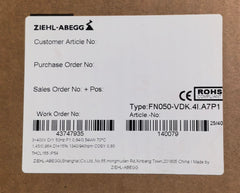 ZIEHL-ABEGG FN050-VDK.4I.A7P1 Axial fan package label