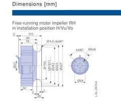 ZIEHL-ABEGG RH22L-2EP.WC.2R Centrifugal fan DIMENSION