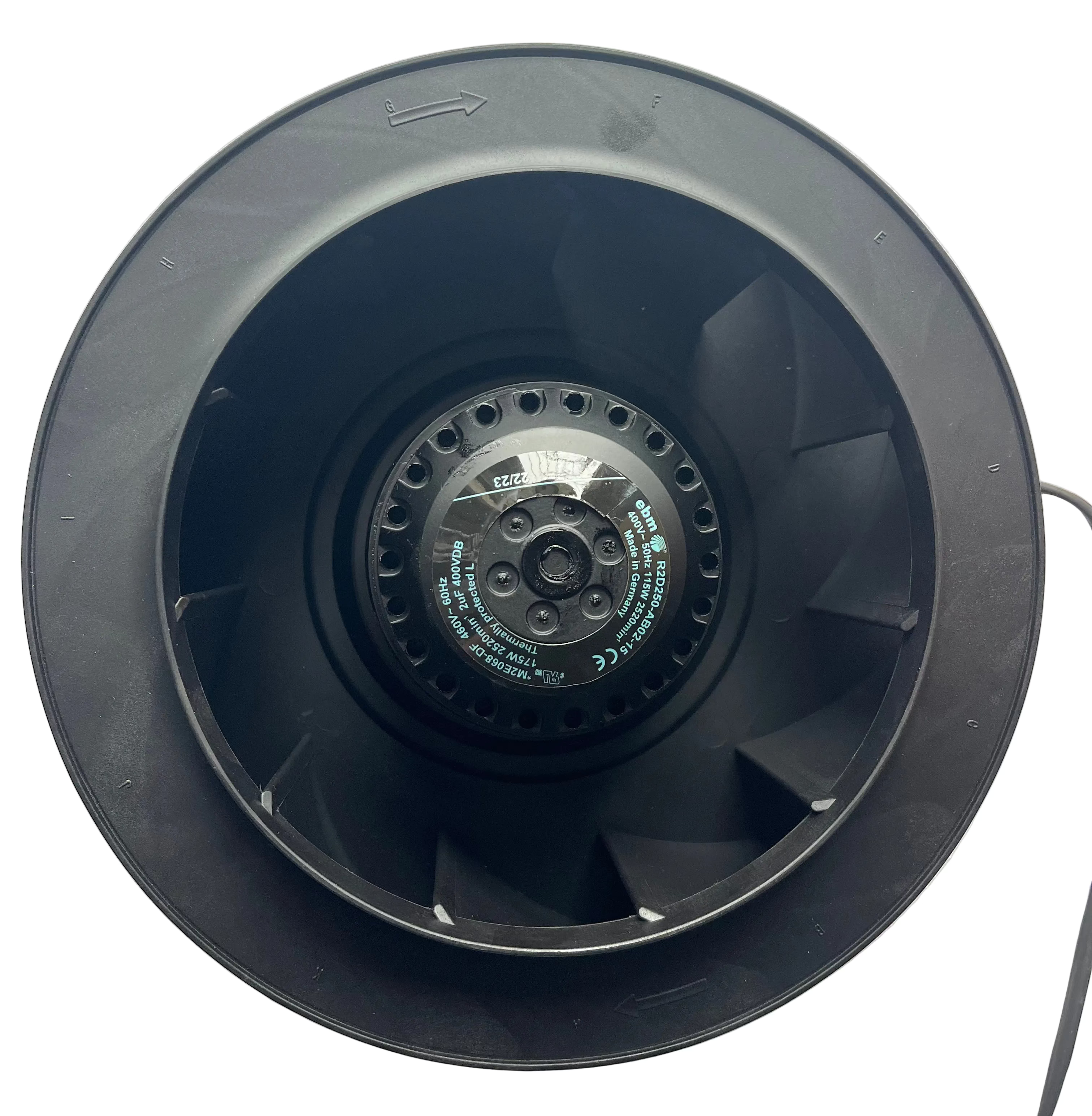back view of EbmPapst R2D250-AB02-15 M2D068-DF Centrifugal fan