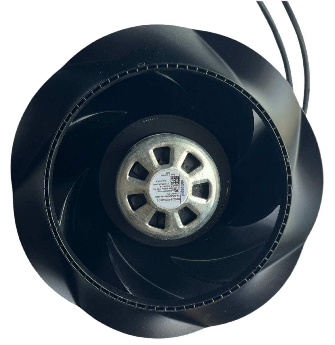 bottom view of R3G225-RE09-06 ebm-papst Centrifugal fan