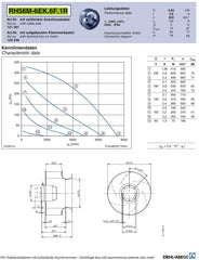 datasheet of RH56M-6EK.6F.1R ZIEHL-ABEGG centrifugal fan
