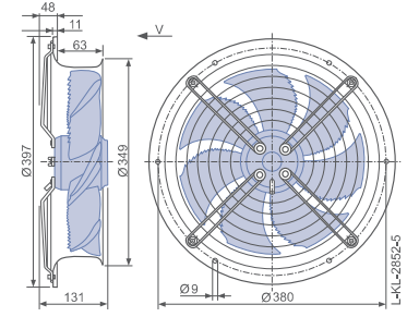dimension of FN031-4EH.WD.V7 ZIEHL-ABEGG Axial Fan