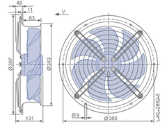 dimension of FN031-4EH.WD.V7 ZIEHL-ABEGG Axial Fan