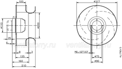 dimension of RH31M-4DK.2C.1R ZIEHL-ABEGG centrifugal fan