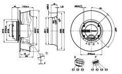 drawing of R3G310-AJ38-61 Ebm-papst Centrifugal Fan