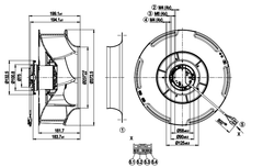 drawing of R3G355-RB03-10 Ebm-Papst Centrifugal fan