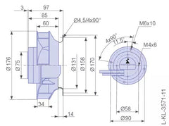 drawing of RH18V-4IP.Z8.AR ZIEHL-ABEGG centrifugal fan
