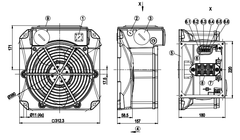 drawing of W2D250-EA26-21 EBMpapst Axial Fan