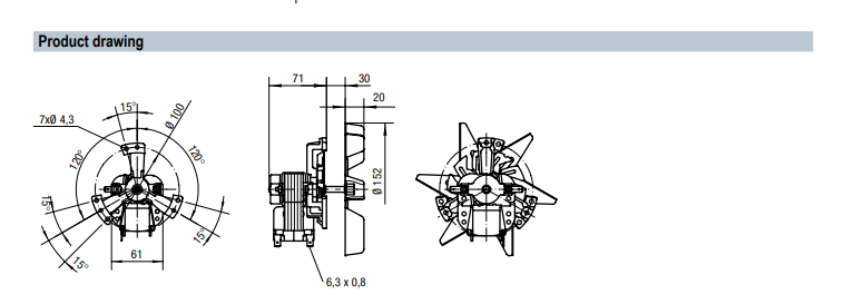 ebm-papst RRL152/0020A72-3020LH-503amn axial Fan dimension