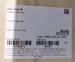 LABEL of ZN091-ZIL.GL.V5P1 ZIEHL-ABEGG Axial Fan