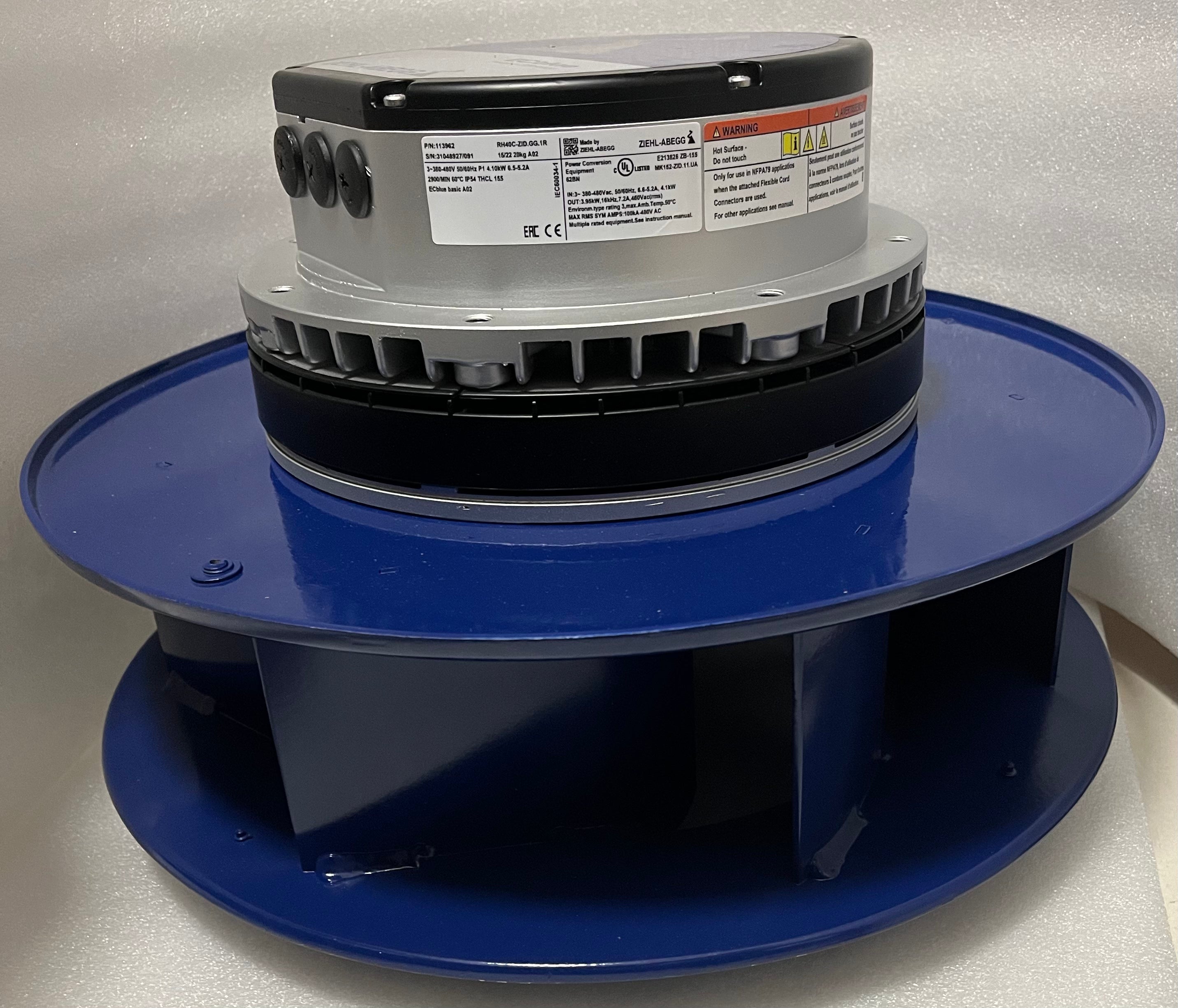 label of RH40C-ZID.GG.1R ZIEHL-ABEGG centrifugal fan