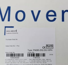 lable of FN080-ZIQ.DG.V5P4 ZIEHL-ABEGG Axial Fan