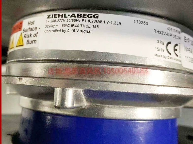 lable of GR22V-4IP.ZC.BR ZIEHL-ABEGG centrifugal fan